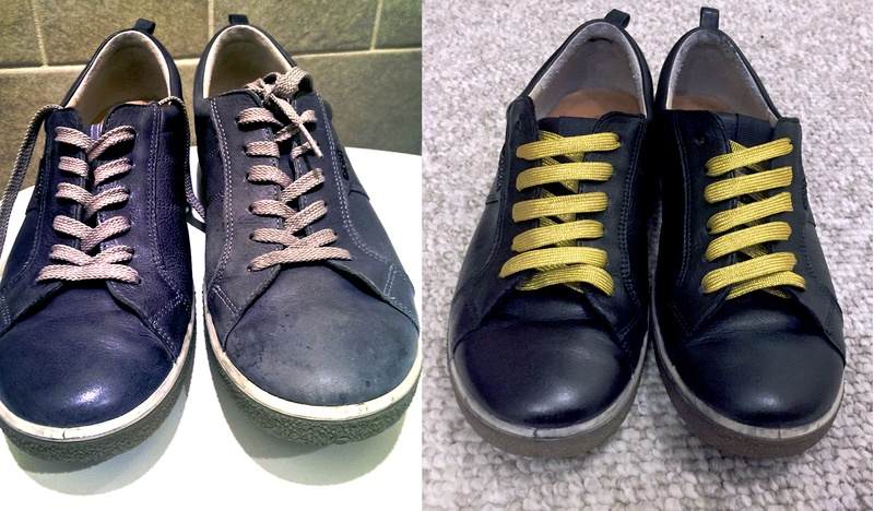 dying brown leather shoes black